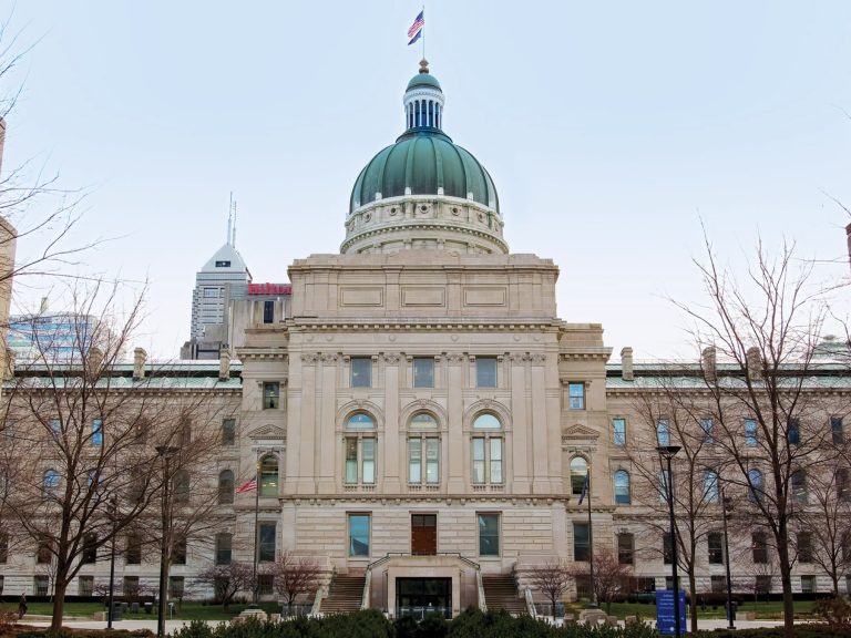 The State Capitol building in Indianapolis, Indiana.