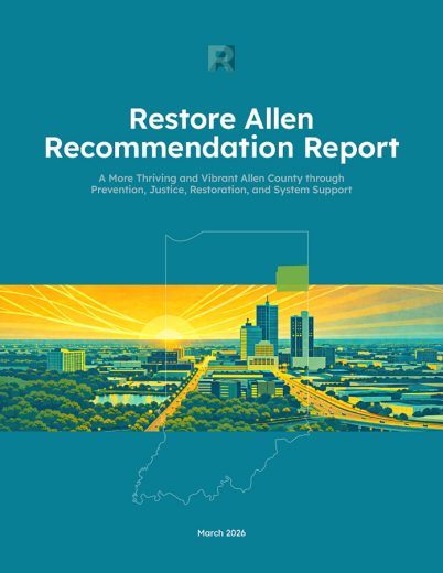 report cover featuring fort wayne cityscape illustration